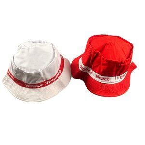 Daytona Winston NASCAR Bucket Hats Lot of 2 Vintage Red White M L New Old Stock